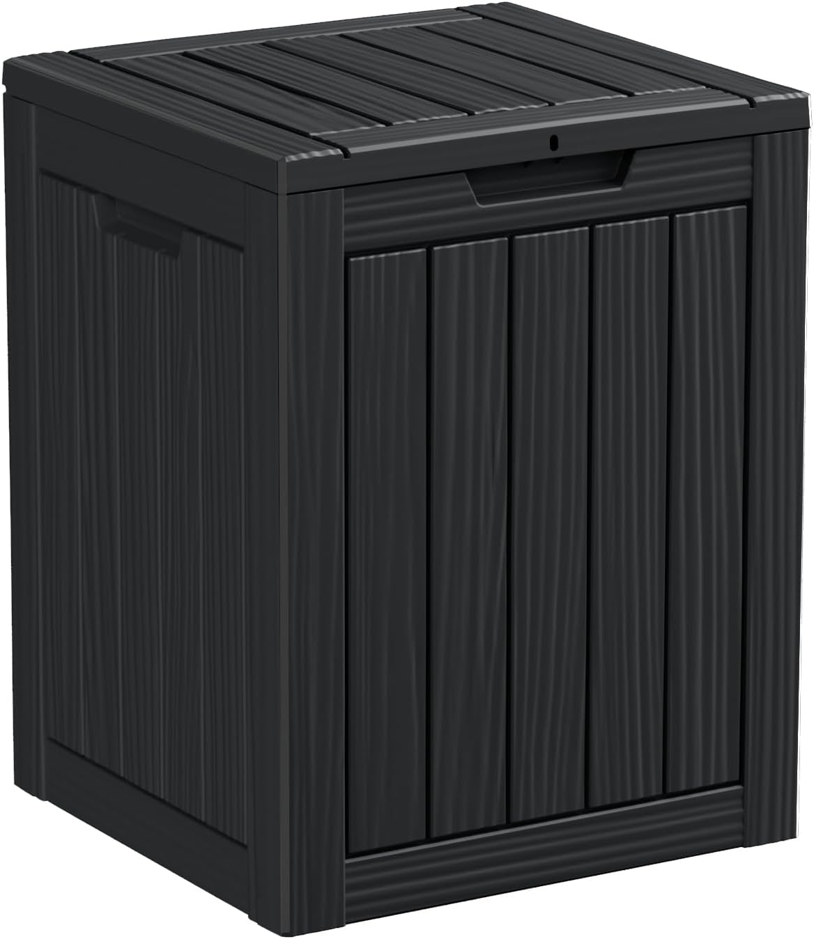 90 Gallon Resin Deck Box, Lockable Patio Outdoor Storage Box for Furniture, Garden Tools and Tools Storage, Waterproof Outside Storage Box - Black