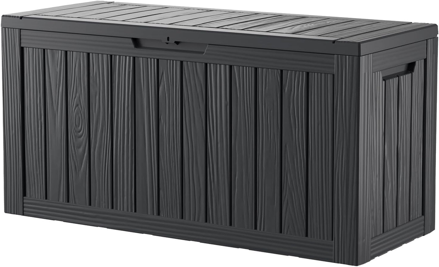 TARKARI 180 Gallon Lockable Resin Deck Box, Waterproof & UV-Resistant Outdoor Storage Box for Outdoor Cushion Storage, Garden Tools & Pool Accessories Storage, Gray