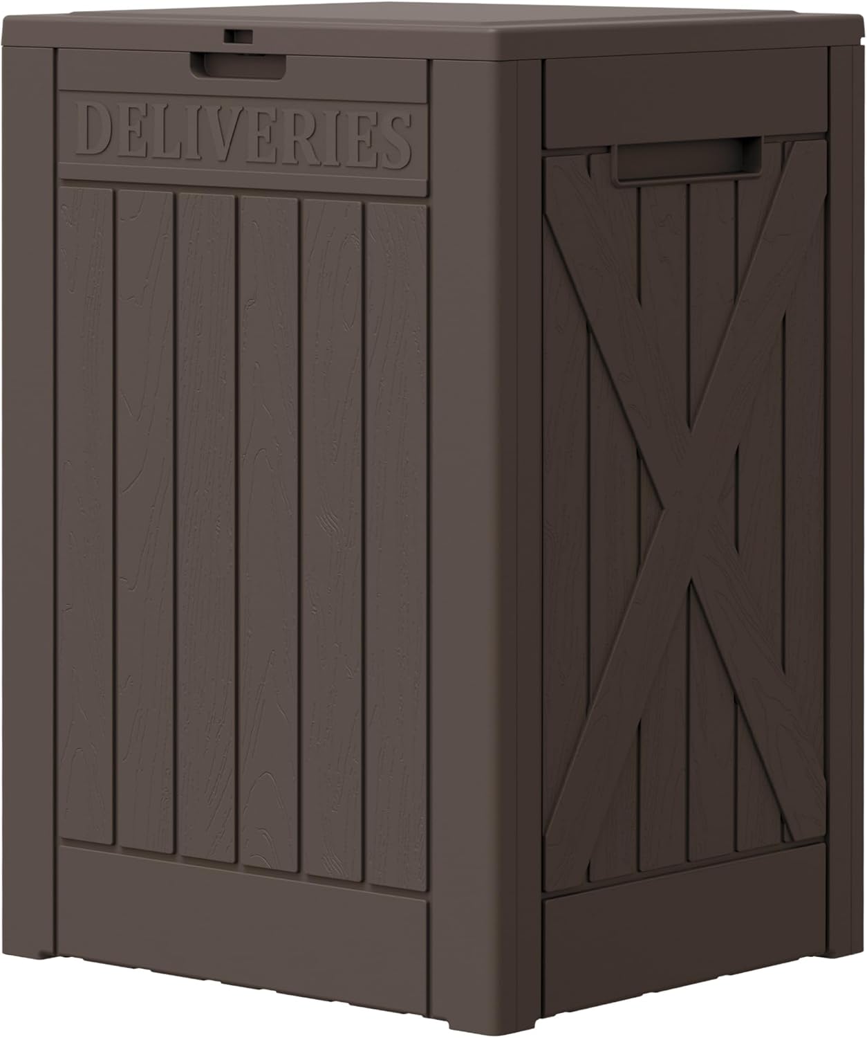 Greesum 82 Gallon Resin Deck Box All Weather Large Outdoor Storage for Patio Furniture, Toys, Garden Tools, Lockable, Black