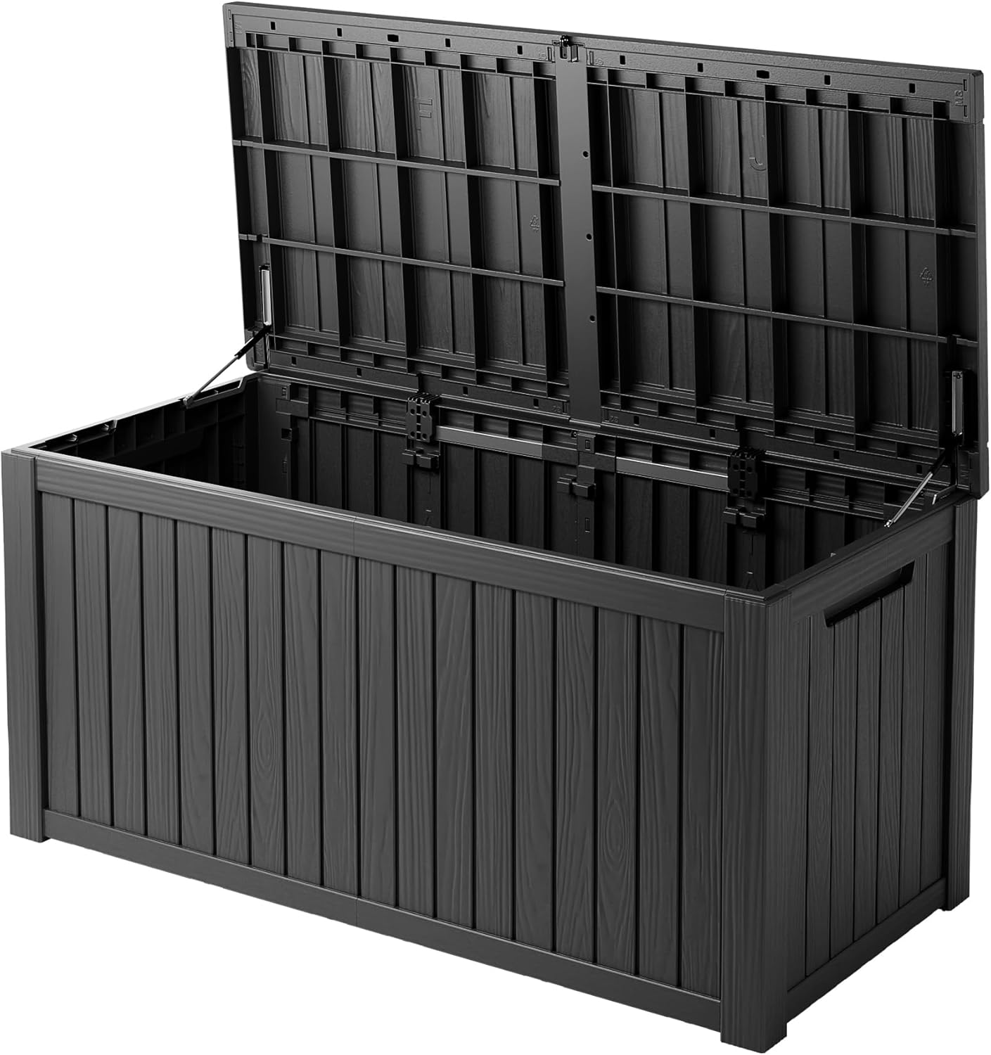270 Gallon Waterproof Deck Box, Lockable Resin Storage Box for Patio Furniture Cushions Garden Tools and Outdoor Delivery Storage, Coffee
