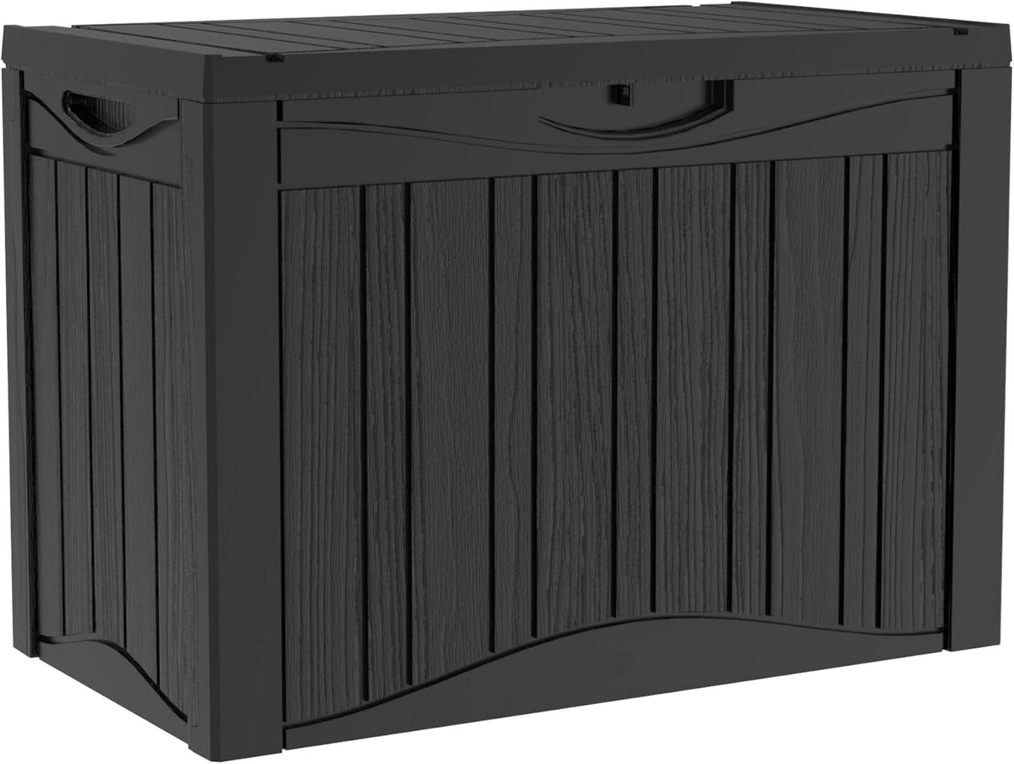 TARKARI 180 Gallon Lockable Resin Deck Box, Waterproof & UV-Resistant Outdoor Storage Box for Outdoor Cushion Storage, Garden Tools & Pool Accessories Storage, Gray