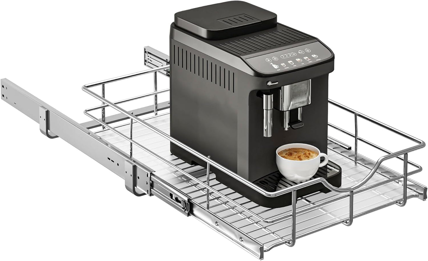 WelFurGeer 2-Tier Kitchen Cabinet Pullout Shelf and Drawer Organizer, Soft Close Pantry Pull Out Shelves, Heavy Duty Pull Out Cabinet Organizer with Shelf Liner for Kitchen Cabinets, Pantry Storage