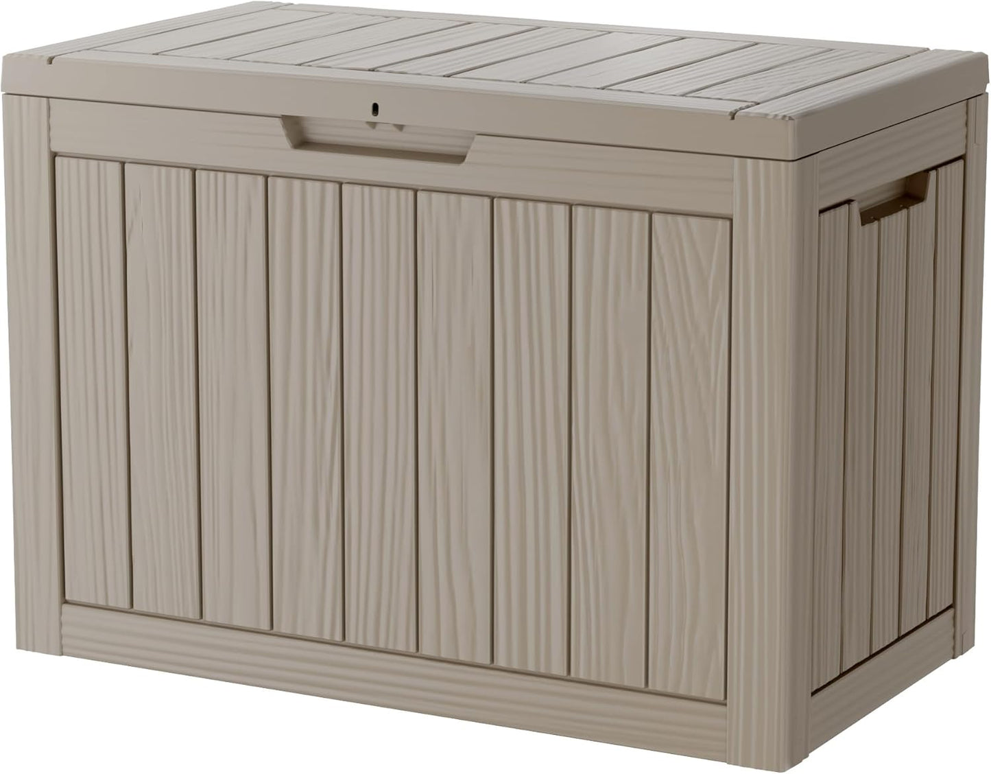 TARKARI 180 Gallon Lockable Resin Deck Box, Waterproof & UV-Resistant Outdoor Storage Box for Outdoor Cushion Storage, Garden Tools & Pool Accessories Storage, Gray