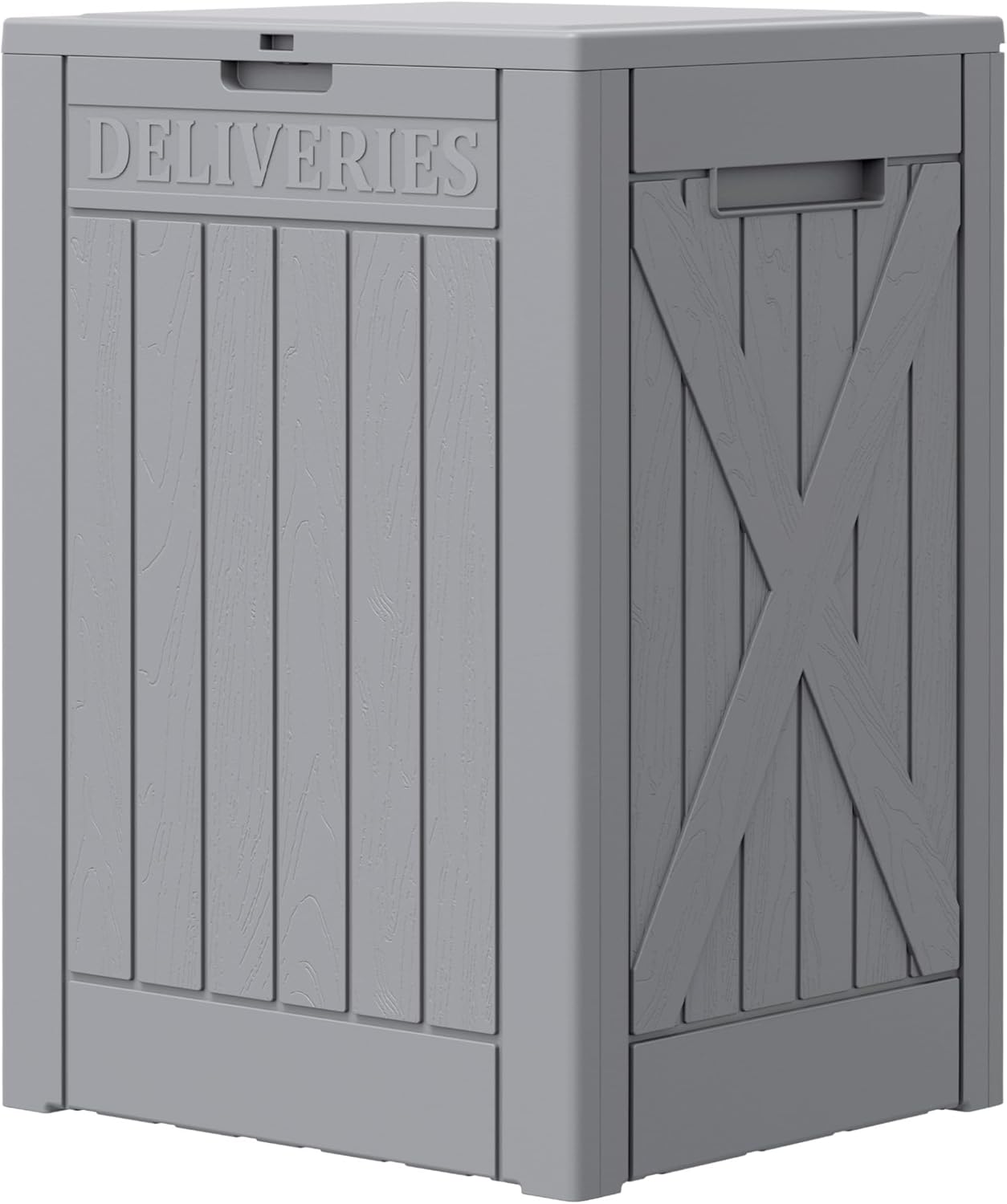 Greesum 82 Gallon Resin Deck Box All Weather Large Outdoor Storage for Patio Furniture, Toys, Garden Tools, Lockable, Black