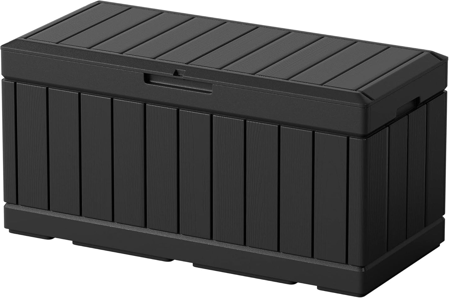 Greesum 82 Gallon Resin Deck Box All Weather Large Outdoor Storage for Patio Furniture, Toys, Garden Tools, Lockable, Black