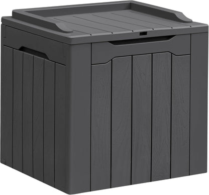 Greesum 82 Gallon Resin Deck Box All Weather Large Outdoor Storage for Patio Furniture, Toys, Garden Tools, Lockable, Black