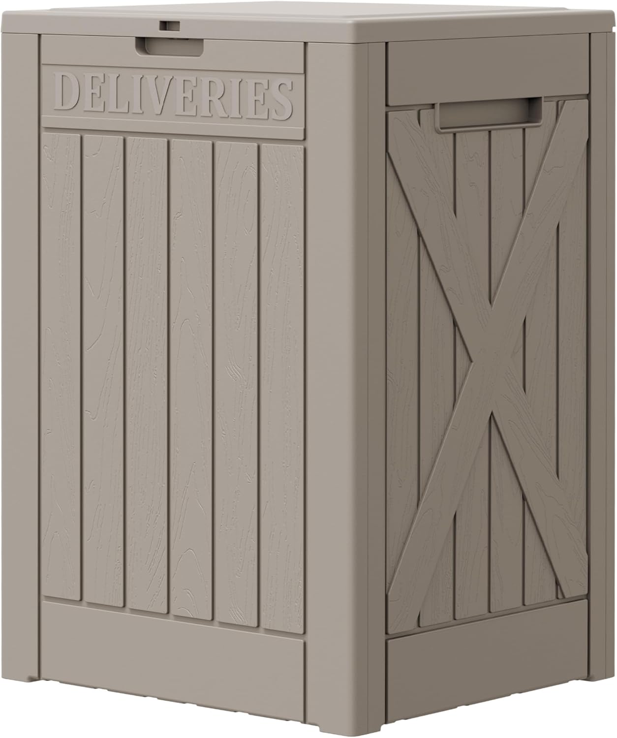 Greesum 82 Gallon Resin Deck Box All Weather Large Outdoor Storage for Patio Furniture, Toys, Garden Tools, Lockable, Black