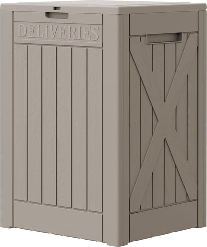 Greesum 82 Gallon Resin Deck Box All Weather Large Outdoor Storage for Patio Furniture, Toys, Garden Tools, Lockable, Black