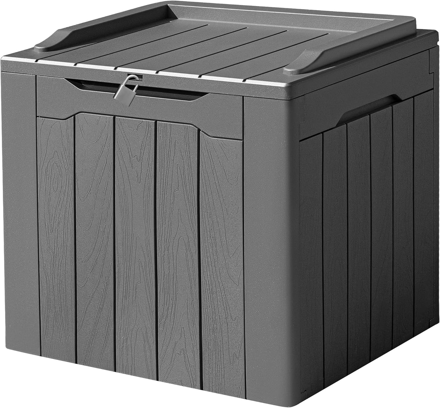 Devoko 100 Gallon Waterproof Large Resin Deck Box Indoor Outdoor Lockable Storage Container for Patio Furniture Cushions Garden Tools (100 Gallon, Black)